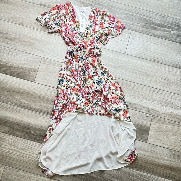 DEVLIN Hi Lo Floral Wrap Dress Size Xs - Picture 9 of 9